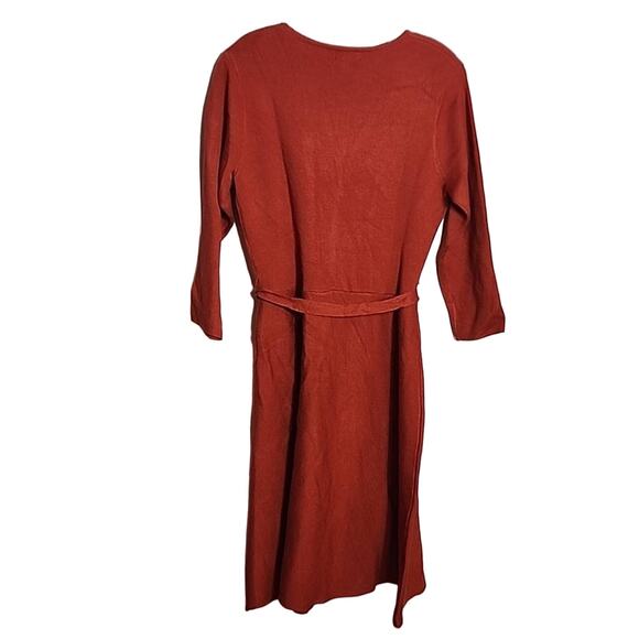 Nina Leonard Pumpkin Spice Belted Sweater Dress, NWT, Small - Picture 5 of 6